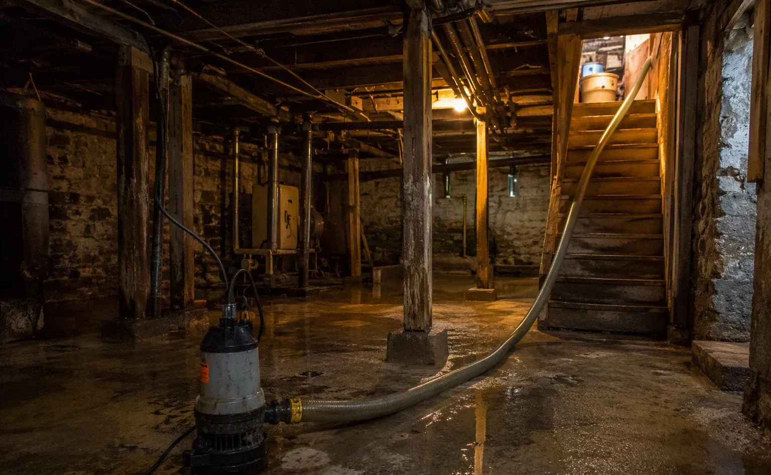 Water extraction and standing water removal in a Salisbury home